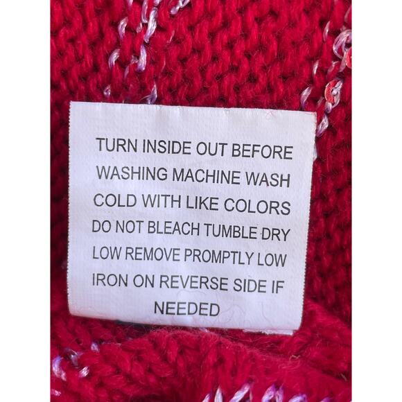 Valerie Stevens Red 3/4 sleeve sequins and fringe Sweater M CHRISTMAS - Picture 8 of 8